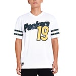 New Era Green Bay Packers T Shirt/Tee NFL Stripe Sleeve Oversized Tee White - XL