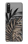 Gray Black Palm Leaves Case Cover For Sony Xperia 10 III