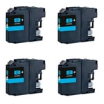 4 NON OEM LC123 Cyan ink for Brother MFC-J4610DW MFC-J470DW MFC-J4710DW