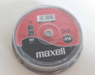 10 x Maxell DVD-RW 4.7GB 2x Speed 120min Re-Writable DVD Discs in Spindle Pack