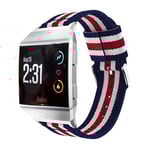 Fitbit Ionic Randigt klockband - Blå vit röd