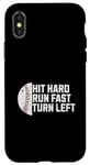 Coque pour iPhone X/XS Hit Hard Run Fast Baseball Heart Tee