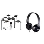 Alesis Nitro - Electric Drum Kit with Quiet Mesh Pads, USB MIDI, Kick Pedal and Rubber Kick Drum, 40 Kits, 385 Sounds, Drum Lessons & Sony MDR-ZX110 Overhead Headphones - Black, BASIC, Pack of 1