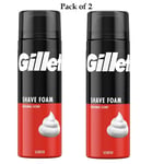 GILLETTE Original Scent Shave Foam 200ML each (Pack of 2)