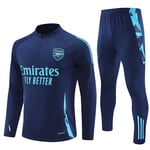 2425 Ny Fotbollsträningsoverall med Halv Dragkedja Höst- och Vinterset Vuxen och Barn Arsenal/Kungsblå Arsenal/Royal Blue L