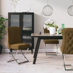 vidaXL spisebordsstole 6 stk. 53x52x98 cm fløjl rustfrit stål brun