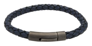 Unique & Co B425BLUE/21CM Blue Leather| IP Steel Clasp | Jewellery