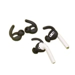 Halkskyddade öronproppar i silikon för AirPods / AirPods 2 2-par Svart