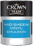 Crown Trade Mid Sheen Emulsion Paint 5LT Brilliant White ( Brand New Item )