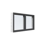 Energi Aluminium Fast fönster med mittpost 10, 11, Antracitgrå
