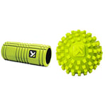 TriggerPoint Grid Foam Roller, Deep Tissue Muscle Massage, Versatile Foam Roller, Multi Purpose, with Free Online Instructional Videos, Lime, 13''/33cm & 22, Raised Tips Handle, One Size