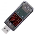 USB Färg LCD Voltmeter Amperemeter Strömmeter Multimeter Laddare USB Testare (Svart)