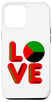 Coque pour iPhone 14 Plus LOVE – Drapeau Martinique (rouge, noir et vert)