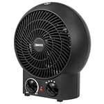 Zanussi ZFH1001B 2000W Portable Upright Fan Heater, Two Heat Settings, Overheat Protection, Lightweight (1kg), 1 Year Guarantee - Black