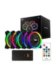 Computer Fan Set ARGB DR12 Pro 5in1 120x - Kabinet køler - Sort med RGB LED lys - 16 dBA