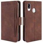 HualuBro ZTE Libero S10 Case, Magnetic Full Body Protection Shockproof Flip Leather Wallet Case Cover with Card Slot Holder for ZTE Libero S10 Phone Case (Brown)