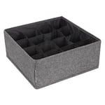 Bigso Box of Sweden grand organiseur tiroir – boîte de rangement avec 16 compartiments – séparateur tiroir pratique pour la commode ou la chambre à coucher – idéal pour les petits accessoires – gris