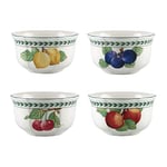 Villeroy & Boch 10-4247-8630 French Garden Modern Fruits Shallow Bowl, Set of 4, 750 ml, Premium Porcelain, White/Coloured