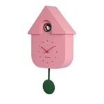 Fisura - Horloge à Coucou Rose avec un Cadran Vert. Coucou Murale. Pendule Murale Originale. 3 Piles AA Non incluses. 21,5x8x41,5. Plastique ABS.