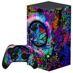playvital Psychedelic Leaf Custom Vinyl Skins for Xbox Series X, Wrap Decal Cover Stickers for Xbox Series X Console Controller