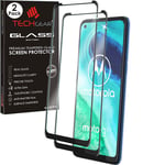 TECHGEAR 2 Pack 3D GLASS Edition Compatible for Motorola Moto G8, Edge to Edge Tempered Glass Screen Protector [Full Screen] [9H Hardness] [Crystal Clarity] [Scratch-Resistant] [No-Bubble]