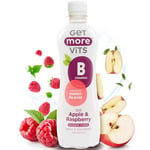 Get More Vits Flavoured Water - Apple & Raspberry Still Water with B Vitamins - Low Calorie, Sugar Free, & Vegan Flavoured Spring Water with Niacin, Biotin, & Thiamine - 500ml Bottle, Pack of 12