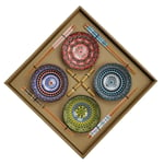 Sushi-sæt 34 x 34 x 6,5 cm Multifarvet Mandala Stentøj Orientalsk (12 enheder)