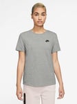 Nike Club T-Shirt - Grey, Grey, Size Xs, Women