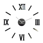 FLEXISTYLE Horloge Murale Moderne Admirable 3 DIY en Acrylique Noir, Grand, fabriquée en UE, Style, Salon, Chambre à Coucher
