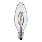 2W LED kronljus - Filament, varmvitt, E14 - Dimbar : Inte dimbar, Kulör : Varm