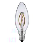 2W LED kronljus - Filament, varmvitt, E14 - Dimbar : Inte dimbar, Kulör : Varm