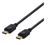 Deltaco DP-1020D DisplayPort-kabel 2 m Sort