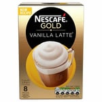 Nescafe Gold Vanilla Latte Coffee 8 X 18.5G