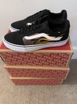 Vans Ward Deluxe Faded Flame Black/White Trainers Mens Size Uk 9 -VN0A3TG1BZW1