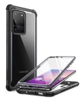 i-Blason Ares Case for Samsung Galaxy S20 Ultra 5G (2020 Release), Dual Layer Rugged Clear Bumper Case with Built-in Screen Protector (Black) - 6.9 inches