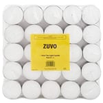 Zuvo Tea Light Candles 4 Hour Burn Time White Unscented. (4 Hour 100 Pack), 90203C