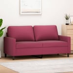 2-personers sofa 140 cm fløjl vinrød