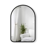 Umbra Hubba Arched 24 x 36” Wall Mirror With Rubber Frame, Modern Room Decor for Entryways, Washrooms, Living Rooms and More, Black