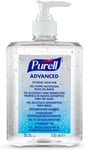 PURELL Advanced 70% Alcohol Hand Sanitizer Pump Top Bottle (1x 500ml Bottle)