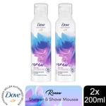 Dove Bath Therapy Renew Shower & Shave Mousse w/ Violet & Hibiscus Scent 2x200ml