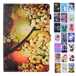 Rose-Otter for Kindle Fire HD 10 (2019) (2017) (2015) Case PU Leather Wallet Flip Case Card Holder Kickstand Shockproof Bumper Cover with Pattern Flower Cherry Blossoms