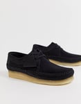 CLARKS ORIGINAL WEAVER WALLABEE SHOES IN BLACK SUEDE SIZE UK 9.5 G / EUR 44