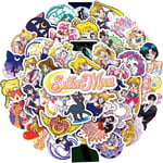 Sailor Moon-klistermärken, 100 st, tecknade estetiska vinylklistermärken och dekaler, söta coola klistermärken för bärbar dator, vattenflaska, klistermärken för Hydro Flask, bil, skateboard