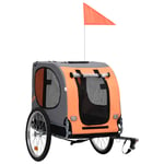 vidaXL Cykelvagn för hund orange och grå