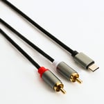 Laptop USB C Audio Line Speaker Converter Type C To 2 RCA Aux Cord Audio Cable