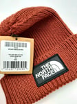 Genuine THE NORTH FACE Brickhouse Red Logo Patch BEANIE Hat Unisex TNF71