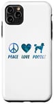 Coque pour iPhone 11 Pro Max Peace Love Caniche Funny Cute Dog Lover Pet Lover