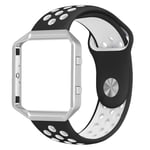 Fitbit Blaze dual color silicone watch band - Black / White Hole