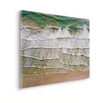 Komar Cadre photo en bois véritable - Day at the Beach - Dimensions : 60 x 90 cm - Impression d'art - Décoration murale - Design pour salon, chambre à coucher