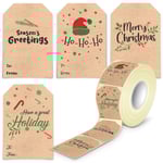 300 stycken/rulle kraftpapper God Jul klistermärke Julhelg presentpaket dekoration Handskriven självhäftande etikett